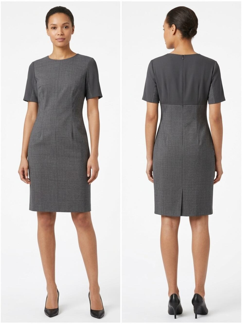 Hugo Boss Short Crew Neck Sheath Dress Solid Lined Women See Measurements